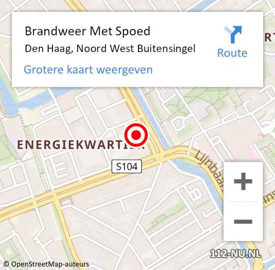 Locatie op kaart van de 112 melding: Brandweer Met Spoed Naar Den Haag, Noord West Buitensingel op 19 april 2024 16:06