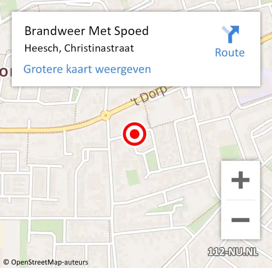 Locatie op kaart van de 112 melding: Brandweer Met Spoed Naar Heesch, Christinastraat op 19 april 2024 16:32