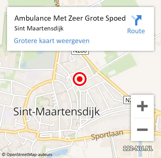 Locatie op kaart van de 112 melding: Ambulance Met Zeer Grote Spoed Naar Sint Maartensdijk op 19 april 2024 20:38