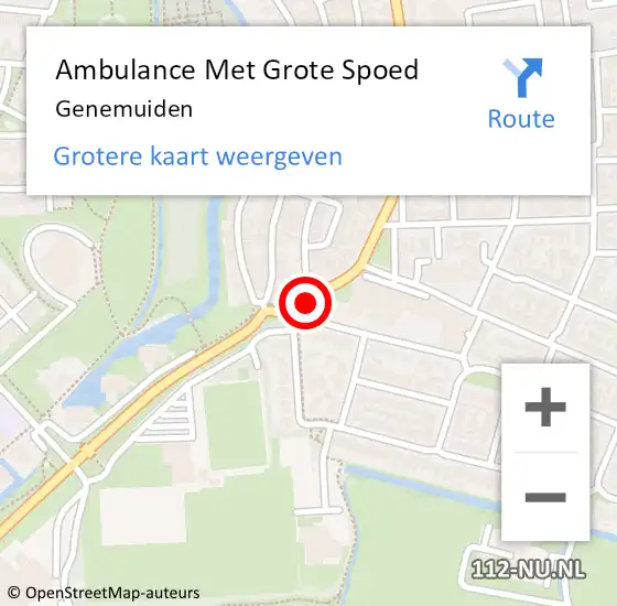 Locatie op kaart van de 112 melding: Ambulance Met Grote Spoed Naar Genemuiden op 19 april 2024 21:32