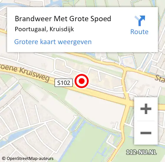 Locatie op kaart van de 112 melding: Brandweer Met Grote Spoed Naar Poortugaal, Kruisdijk op 19 april 2024 21:39