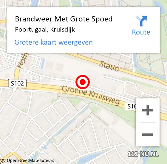 Locatie op kaart van de 112 melding: Brandweer Met Grote Spoed Naar Poortugaal, Kruisdijk op 19 april 2024 21:44