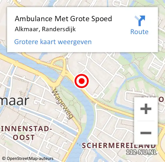 Locatie op kaart van de 112 melding: Ambulance Met Grote Spoed Naar Alkmaar, Randersdijk op 20 april 2024 01:19