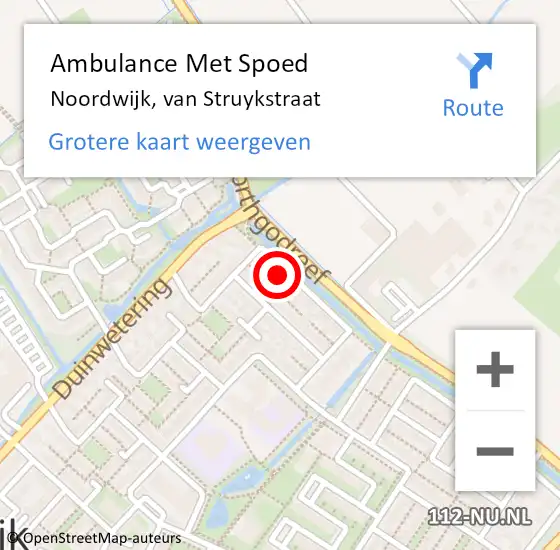 Locatie op kaart van de 112 melding: Ambulance Met Spoed Naar Noordwijk, van Struykstraat op 20 april 2024 01:30