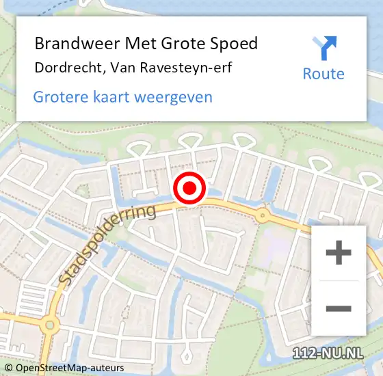 Locatie op kaart van de 112 melding: Brandweer Met Grote Spoed Naar Dordrecht, Van Ravesteyn-erf op 20 april 2024 04:27