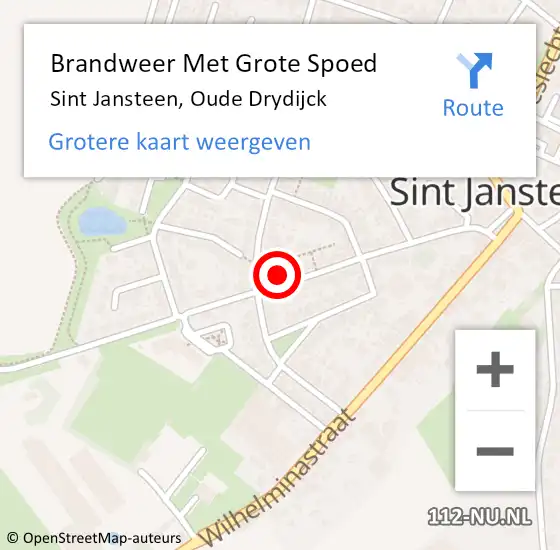 Locatie op kaart van de 112 melding: Brandweer Met Grote Spoed Naar Sint Jansteen, Oude Drydijck op 3 oktober 2014 04:53