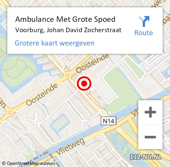 Locatie op kaart van de 112 melding: Ambulance Met Grote Spoed Naar Voorburg, Johan David Zocherstraat op 20 april 2024 08:51