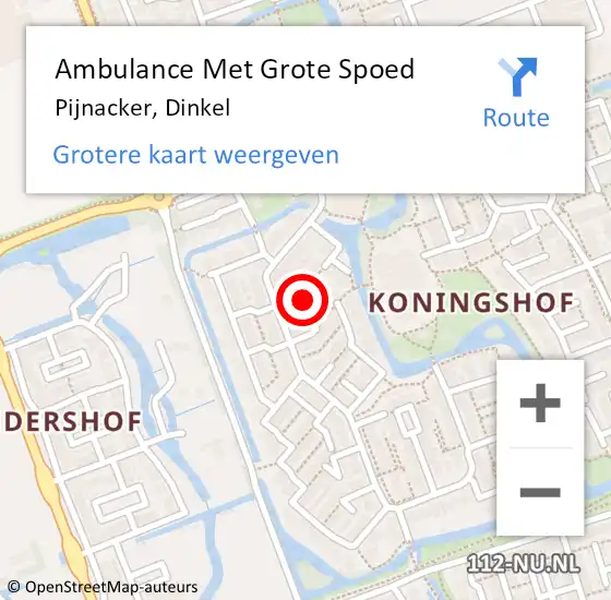 Locatie op kaart van de 112 melding: Ambulance Met Grote Spoed Naar Pijnacker, Dinkel op 20 april 2024 09:48