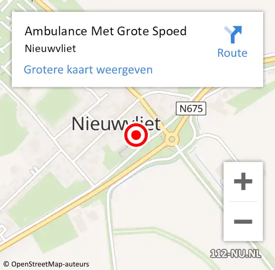 Locatie op kaart van de 112 melding: Ambulance Met Grote Spoed Naar Nieuwvliet op 20 april 2024 11:44