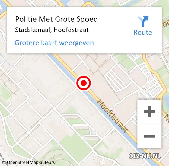 Locatie op kaart van de 112 melding: Politie Met Grote Spoed Naar Stadskanaal, Hoofdstraat op 20 april 2024 12:14