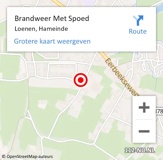 Locatie op kaart van de 112 melding: Brandweer Met Spoed Naar Loenen, Hameinde op 20 april 2024 12:16