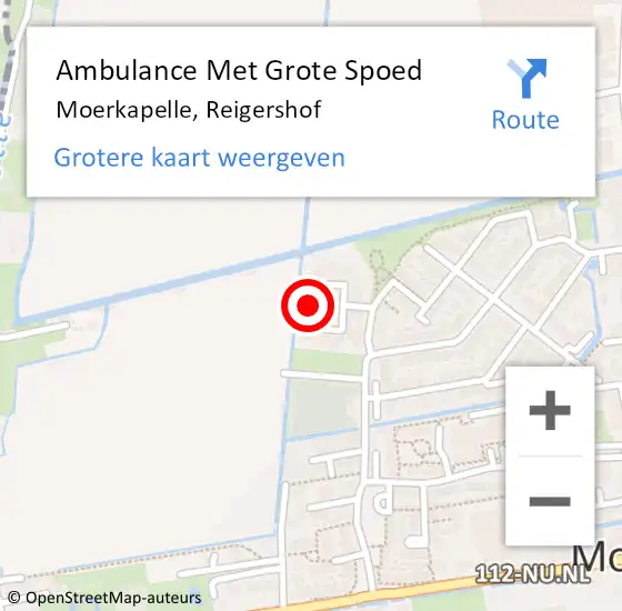 Locatie op kaart van de 112 melding: Ambulance Met Grote Spoed Naar Moerkapelle, Reigershof op 20 april 2024 12:23