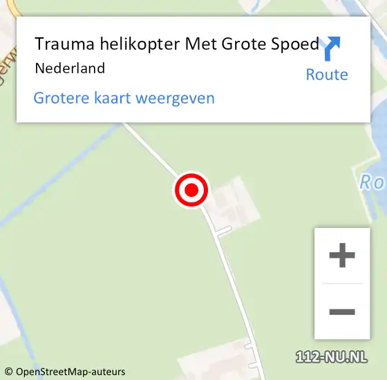 Locatie op kaart van de 112 melding: Trauma helikopter Met Grote Spoed Naar Nederland op 20 april 2024 12:53