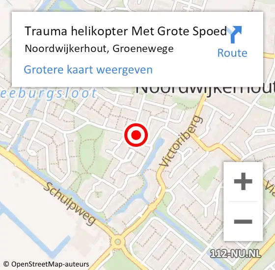 Locatie op kaart van de 112 melding: Trauma helikopter Met Grote Spoed Naar Noordwijkerhout, Groenewege op 20 april 2024 13:53