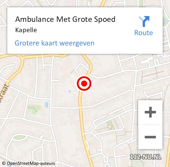 Locatie op kaart van de 112 melding: Ambulance Met Grote Spoed Naar Kapelle op 20 april 2024 14:01