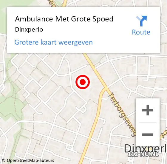 Locatie op kaart van de 112 melding: Ambulance Met Grote Spoed Naar Dinxperlo op 20 april 2024 14:06