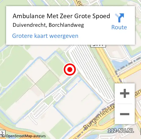 Locatie op kaart van de 112 melding: Ambulance Met Zeer Grote Spoed Naar Duivendrecht, Borchlandweg op 20 april 2024 14:13