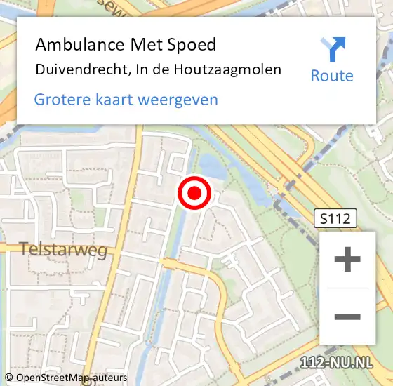 Locatie op kaart van de 112 melding: Ambulance Met Spoed Naar Duivendrecht, In de Houtzaagmolen op 20 april 2024 14:22
