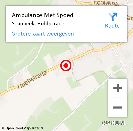 Locatie op kaart van de 112 melding: Ambulance Met Spoed Naar Spaubeek, Hobbelrade op 3 oktober 2014 07:43