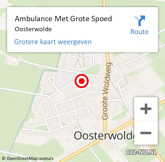 Locatie op kaart van de 112 melding: Ambulance Met Grote Spoed Naar Oosterwolde op 20 april 2024 14:58