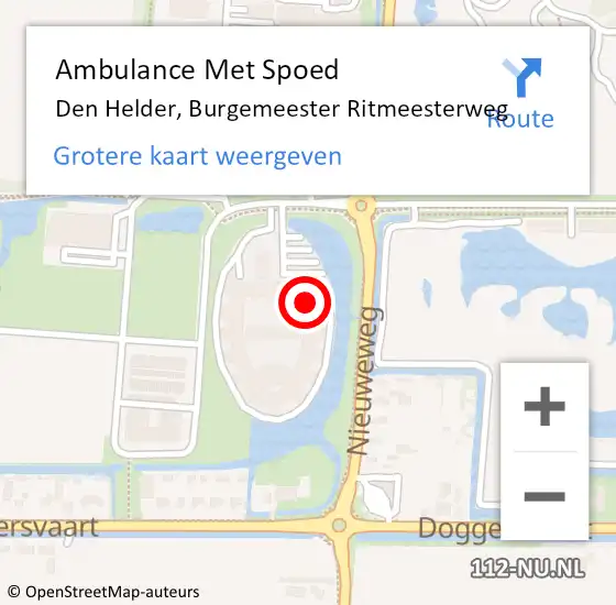 Locatie op kaart van de 112 melding: Ambulance Met Spoed Naar Den Helder, Burgemeester Ritmeesterweg op 20 april 2024 15:00