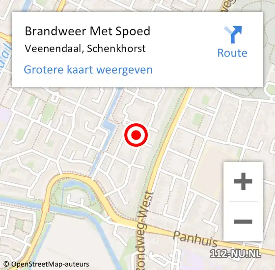 Locatie op kaart van de 112 melding: Brandweer Met Spoed Naar Veenendaal, Schenkhorst op 20 april 2024 15:04