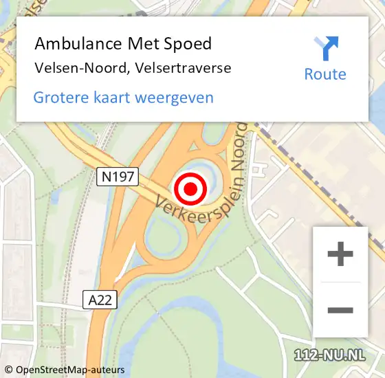Locatie op kaart van de 112 melding: Ambulance Met Spoed Naar Velsen-Noord, Velsertraverse op 20 april 2024 15:07