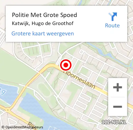 Locatie op kaart van de 112 melding: Politie Met Grote Spoed Naar Katwijk, Hugo de Groothof op 20 april 2024 15:24