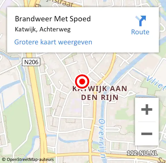 Locatie op kaart van de 112 melding: Brandweer Met Spoed Naar Katwijk, Achterweg op 20 april 2024 15:28
