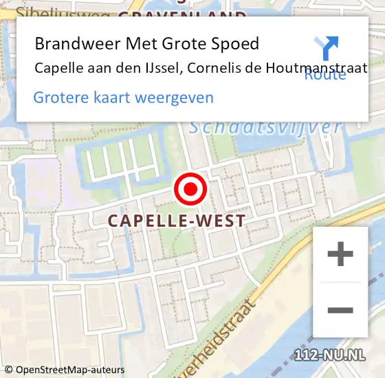 Locatie op kaart van de 112 melding: Brandweer Met Grote Spoed Naar Capelle aan den IJssel, Cornelis de Houtmanstraat op 20 april 2024 15:43