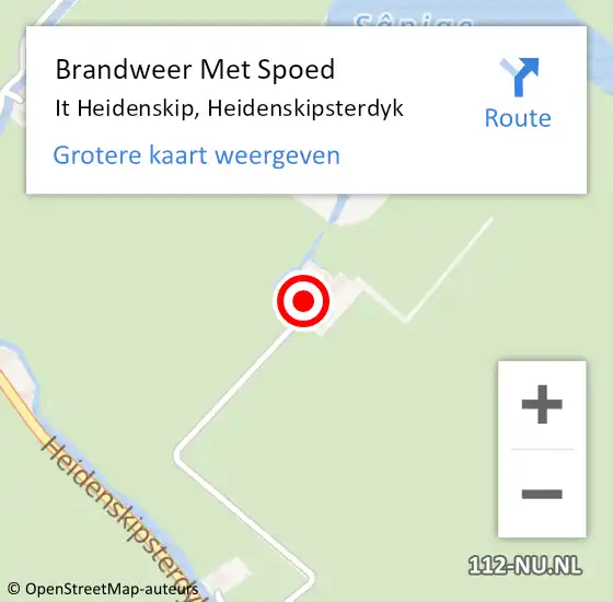 Locatie op kaart van de 112 melding: Brandweer Met Spoed Naar It Heidenskip, Heidenskipsterdyk op 3 oktober 2014 07:57