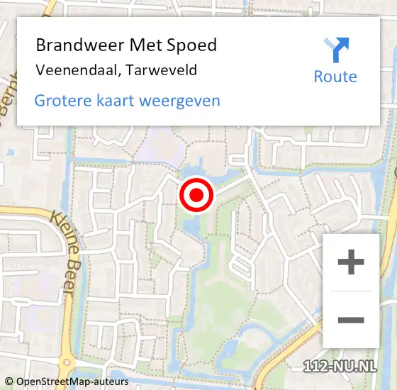 Locatie op kaart van de 112 melding: Brandweer Met Spoed Naar Veenendaal, Tarweveld op 20 april 2024 17:00