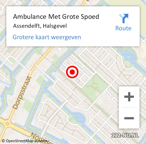 Locatie op kaart van de 112 melding: Ambulance Met Grote Spoed Naar Assendelft, Halsgevel op 20 april 2024 17:04