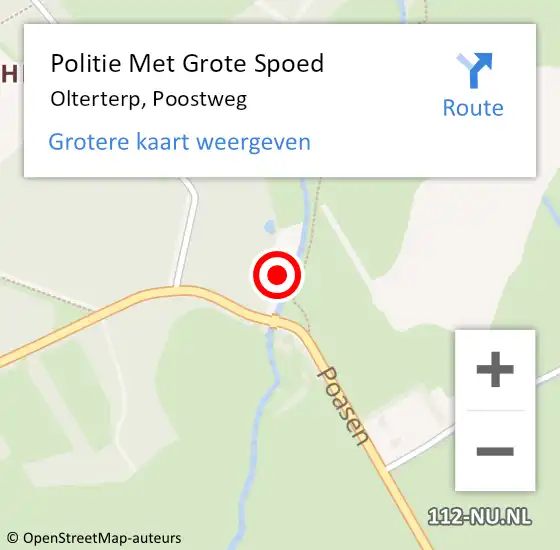 Locatie op kaart van de 112 melding: Politie Met Grote Spoed Naar Olterterp, Poostweg op 20 april 2024 17:41