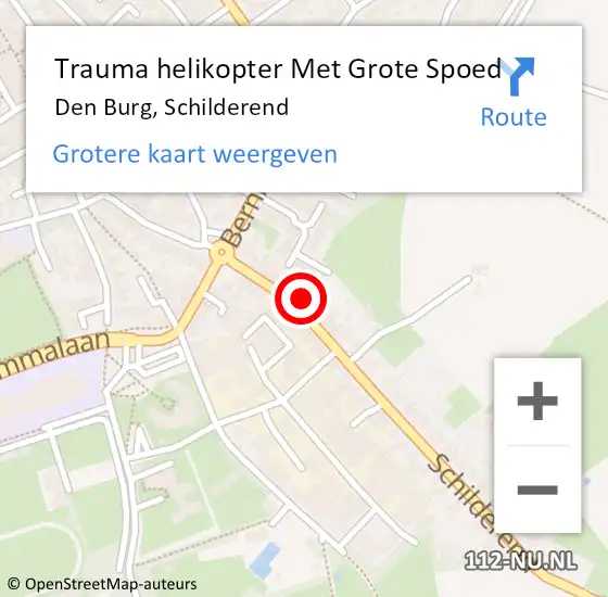 Locatie op kaart van de 112 melding: Trauma helikopter Met Grote Spoed Naar Den Burg, Schilderend op 20 april 2024 17:56