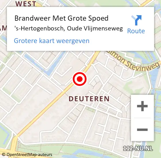 Locatie op kaart van de 112 melding: Brandweer Met Grote Spoed Naar 's-Hertogenbosch, Oude Vlijmenseweg op 20 april 2024 18:25