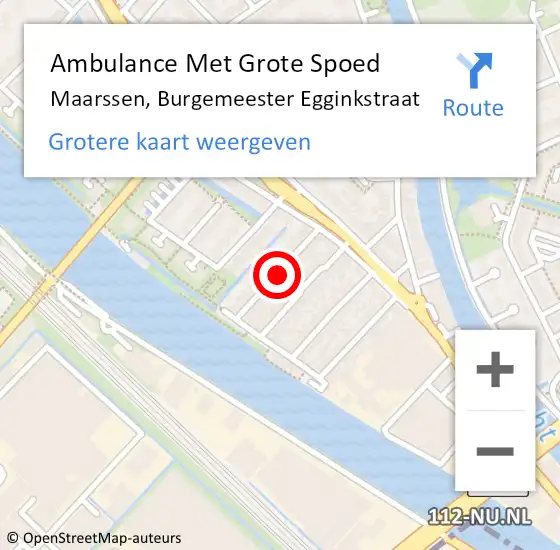 Locatie op kaart van de 112 melding: Ambulance Met Grote Spoed Naar Maarssen, Burgemeester Egginkstraat op 3 oktober 2014 08:15