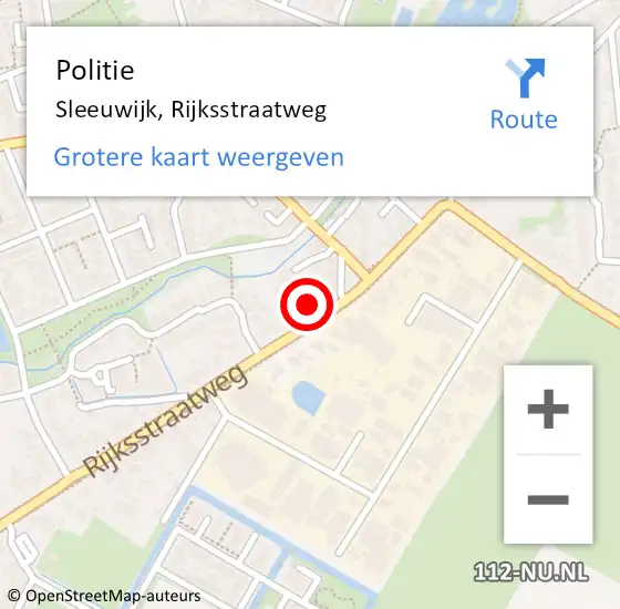Locatie op kaart van de 112 melding: Politie Sleeuwijk, Rijksstraatweg op 20 april 2024 18:45