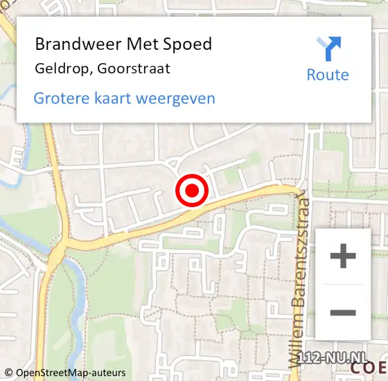 Locatie op kaart van de 112 melding: Brandweer Met Spoed Naar Geldrop, Goorstraat op 20 april 2024 21:13