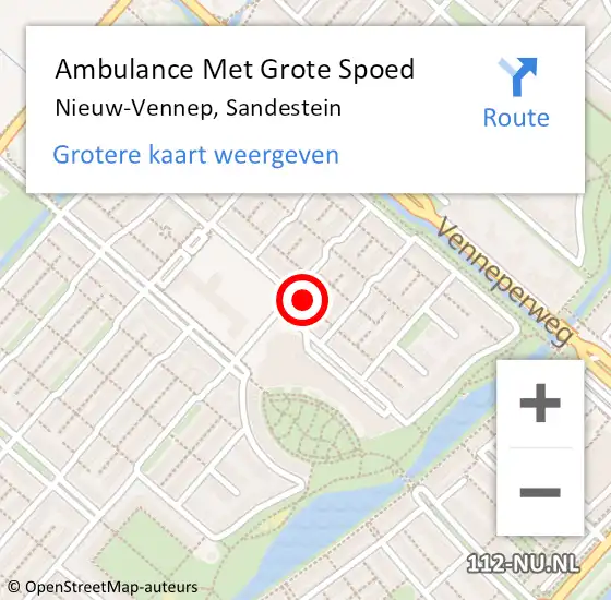 Locatie op kaart van de 112 melding: Ambulance Met Grote Spoed Naar Nieuw-Vennep, Sandestein op 20 april 2024 21:40