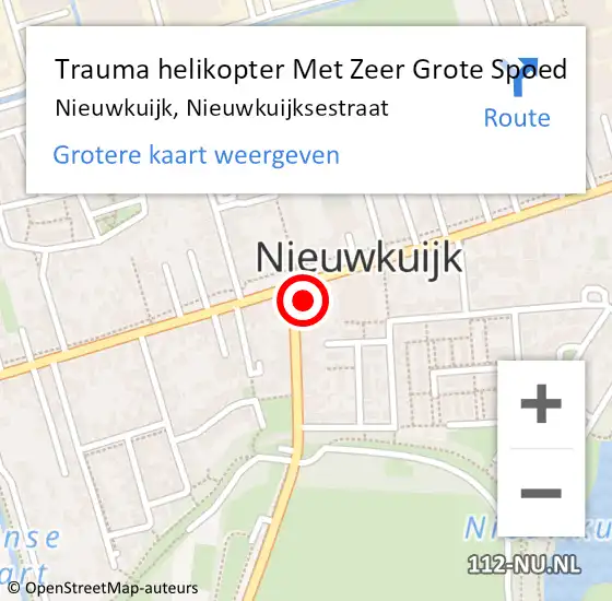Locatie op kaart van de 112 melding: Trauma helikopter Met Zeer Grote Spoed Naar Nieuwkuijk, Nieuwkuijksestraat op 20 april 2024 23:00