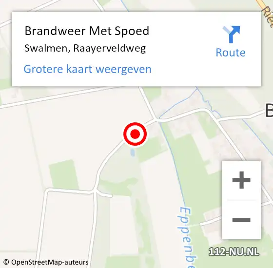 Locatie op kaart van de 112 melding: Brandweer Met Spoed Naar Swalmen, Raayerveldweg op 21 april 2024 00:09