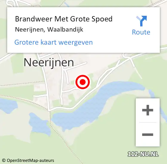 Locatie op kaart van de 112 melding: Brandweer Met Grote Spoed Naar Neerijnen, Waalbandijk op 21 april 2024 00:51