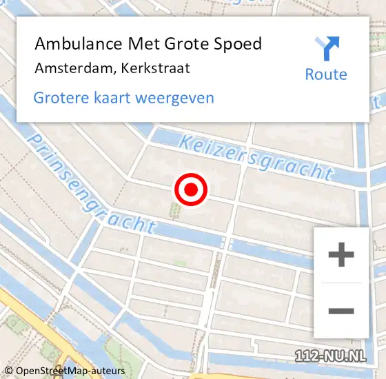 Locatie op kaart van de 112 melding: Ambulance Met Grote Spoed Naar Amsterdam, Kerkstraat op 21 april 2024 03:28