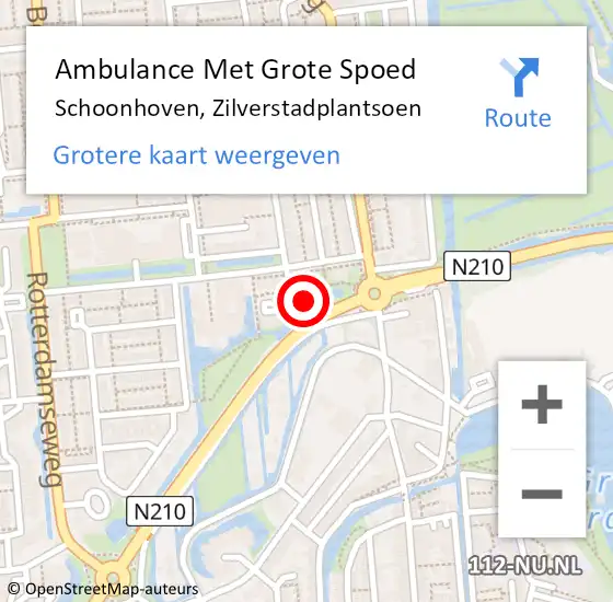 Locatie op kaart van de 112 melding: Ambulance Met Grote Spoed Naar Schoonhoven, Zilverstadplantsoen op 21 april 2024 03:57