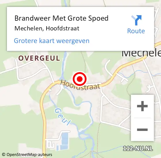 Locatie op kaart van de 112 melding: Brandweer Met Grote Spoed Naar Mechelen, Hoofdstraat op 21 april 2024 04:19