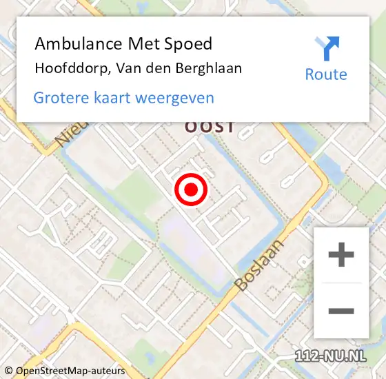 Locatie op kaart van de 112 melding: Ambulance Met Spoed Naar Hoofddorp, Van den Berghlaan op 21 april 2024 07:22