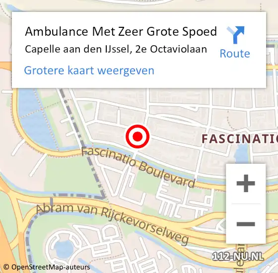 Locatie op kaart van de 112 melding: Ambulance Met Zeer Grote Spoed Naar Capelle aan den IJssel, 2e Octaviolaan op 21 april 2024 07:42