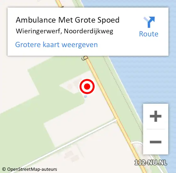 Locatie op kaart van de 112 melding: Ambulance Met Grote Spoed Naar Wieringerwerf, Noorderdijkweg op 21 april 2024 08:47