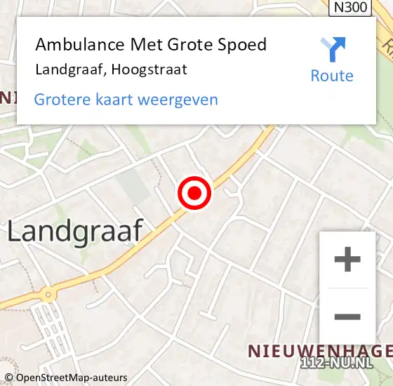 Locatie op kaart van de 112 melding: Ambulance Met Grote Spoed Naar Landgraaf, Hoogstraat op 3 oktober 2014 09:14